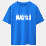 Wasted Print Drop Shoulder Oversize T-Shirt