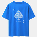 Ace Of Spades Print Drop Shoulder Oversize T-Shirt