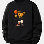 Basketball Bear Print Relax Fit Sweatshirt