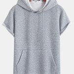 Kangaroo Pocket Waffle Hooded T-Shirt & Shorts