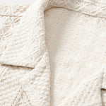 Floral Checkerboard Jacquard Cuban Shirt & Linen Cotton Blend Drawstring Shorts