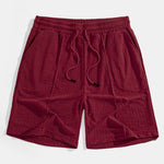 Striped Towelling Texture Arc Hem T-Shirt & Shorts
