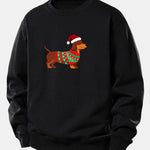 Christmas Dachshund Print Relax Fit Sweatshirt