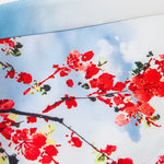 Oriental Ink Painting Button Up Shirt & Man Mid Length Drawstring Swim Shorts