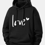 Love Print Relax Fit Hoodie