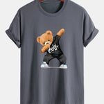 Regular Fit Cool Bear Print Cotton T-Shirt