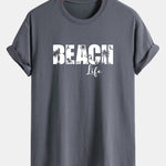 Regular Fit Beach Life Print Cotton T-Shirt