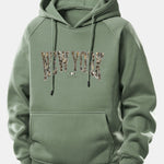 Camouflage New York Print Drawstring Hoodie