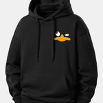 Emoji Duck Print Relax Fit Hoodie
