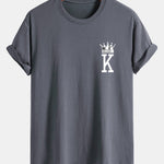 Regular Fit Crown King Print Cotton T-Shirt