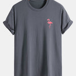 Regular Fit Flamingo Print Cotton T-Shirt