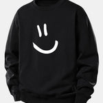 Smiley Face Print Relax Fit Sweatshirt