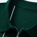 Stripe Zip Up Knitted Polo Shirt