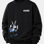 Rabbit Slogan Print Relax Fit Sweatshirt