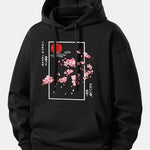 Cherry Blossom Slogan Print Relax Fit Hoodie