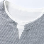 Relax Fit Long Sleeve 2 In 1 Waffle T-Shirt & Straight Leg Corduroy Pants