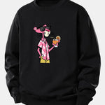 Vacation Pink Panther Print Relax Fit Sweatshirt