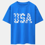 USA Print Drop Shoulder Oversize T-Shirt