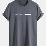 Regular Fit Balance Stripe Print Cotton T-Shirt