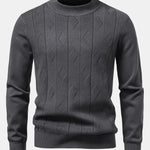 Geometric Jacquard Mock Neck Sweater