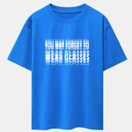 You May Forget To Wear Glasses Slogan Print Drop Shoulder Oversize T-Shirt