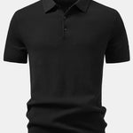 Pineapple Texture Knitted Polo Shirt