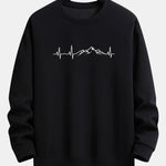 Heartbeat Mountain Print Relax Fit Sweatshirt
