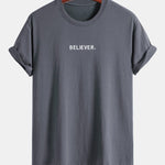 Regular Fit Believer Print Cotton T-Shirt