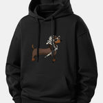Headscarf Dachshund Print Relax Fit Hoodie