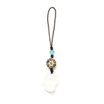 Buddha Stones Natural Chalcedony Fox Harmony Phone Hanging Decoration