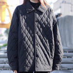 Retro Quilted Diamond Pattern Jacket