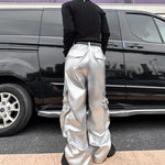 Silver Cargo Pants Stage Performance Outfit