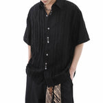 American Loose Textured Pleated Shirt