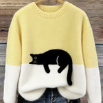 Ana - Jersey Elegante con Diseño de Gato