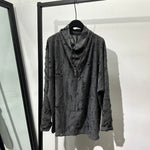 Loose-fit Distressed High-neck T-shirt