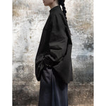 Vintage Stand Collar Loose Shirt