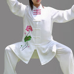 Buddha Stones Lotus Flower Leaf Pattern Tai Chi Meditation Prayer Spiritual Zen Practice Clothing Women's Set (Extra 30% Off | USE CODE: FS30)