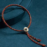 Buddha Stones Handmade 925 Sterling Silver Chinese Zodiac Natal Buddha Protection Colorful Rope Bracelet