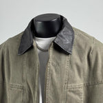 Retro Multi-pocket Color-blocked Lapel Work Jacket