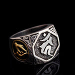 Buddha Stones 925 Sterling Silver Sanskrit Design Carved Protection Adjustable Ring