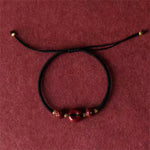 Buddha Stones Handmade Lotus Cinnabar Peace Buckle Blessing Braid Bracelet (Extra 35% Off | USE CODE: FS35)