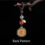 Buddha Stones Fu Character Blessing Ruyi Charm Key Chain