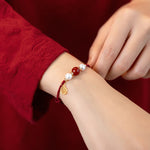Buddha Stones 925 Sterling Silver Good Fortune Fu Character Agate Pearl Red String Braid Bracelet (Extra 30% Off | USE CODE: FS30)