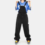 Retro Distressed Loose Overalls