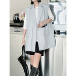 Women's Large Pocket Dropped Shoulder Sleeveless Blazer Vest