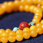 Buddha Stones Amber Healing Balance Necklace Flower Charm Bracelet