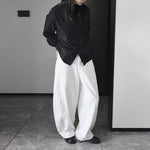 Stand-up Collar Loose Solid Color Shirt