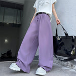 Scimitar Button Loose Casual Wide-leg Pants