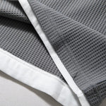 V-neck Faux Two-piece Waffle Knit Loose T-shirt