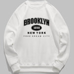 Men's "BROOKLYN" letter print crew neck sweatshirt